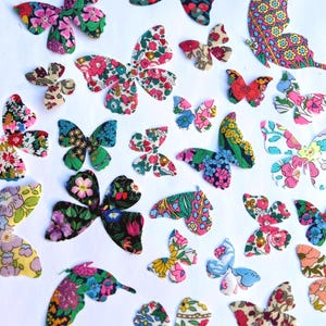 10-50 farfalle termoadesive di ispirazione vintage per lavori artistici e artigianali, patchwork, riciclo creativo di vestiti, creazioni per baby shower e molto altro!
