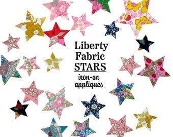 Apliques de Estrelas em Tecido Liberty – Estampas Variadas para Artesanato, Quilting e Reparos (Termocolantes)