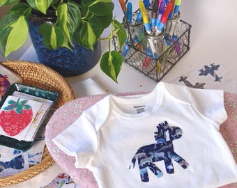 Jungen Strampelanzug Dekorationsset: Stoffapplikationen zum Aufbügeln (Liberty Tana Lawn™)