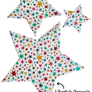 Decorazioni a forma di stella in stile vintage per quilting creativo e adorabili creazioni per baby shower, come il kit per decorare tutine e bavaglini!