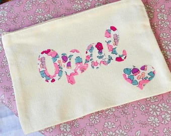 Custom Name Patches: Liberty of London fabric, Script Name Appliques, Custom Iron-On Patches, Easy No Sew or Stitch-Able Iron On Backing