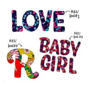 Custom Liberty Fabric Letters and Numbers, Stitchable or No-Sew Iron-On Appliques