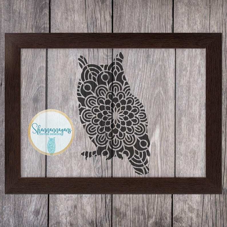 Download SVG Cut File Owl Mandala PNG JPG clipart for Silhouette | Etsy