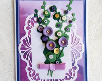 Blumenmuster 40. Geburtstag Jahrestag Karte für Frau, Rollenpapier Quilling Art Officiant Vorschlag Glückwunschzeichen, Schwägerin Geschenk