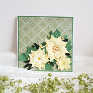 Carte de voeux drôle de fleurs de naissance de poinsettia, carte d'anniversaire de 40e anniversaire papeterie personnalisée, cadeau fiancé pour elle