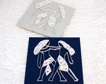 Gemini Sternzeichen Kunstwerk Kühlschrankmagnete, Rolling Paper Quilling Kunst Geburtsschild 40-jähriges Jubiläum Geschenke, große Schwester Astrologie Geschenke