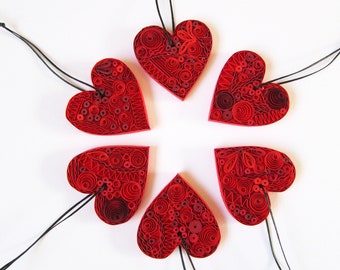 Papier à rouler Quilling Art coeur ornement porte-bonheur, je t'aime oeuvre d'art Saint-Valentin, cadeau sentimental drôle de petit ami