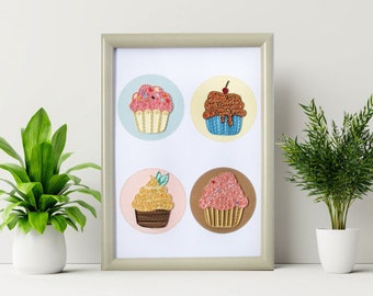 Cute Quilling French Kitchen Candy Cupcake Food Wall Art, Love Is Sweet Sign Wall Decor, Kitchen Sign Cottage Core Decor, Great Grandma Gift