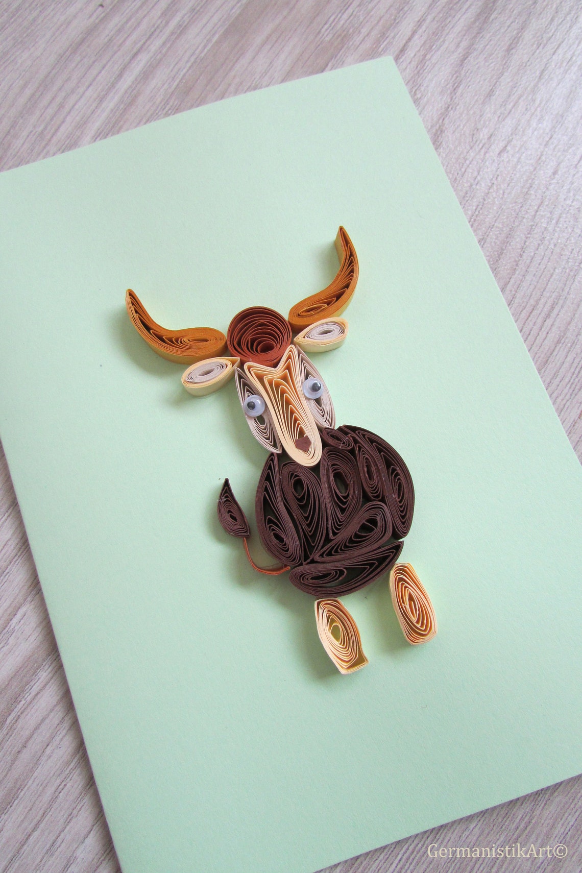 Taurus zodiac sign quilled card Blank greeting card Funny Etsy