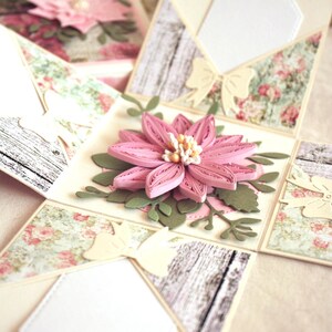Papier Quilling 30.Geburtstag Jubiläums Karte Explosionsbox, 3D Blumen Stationäre Pop Up Karten, Mitbewohner Hochzeitsgeschenk