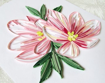 Quilling Rolled Papierblumen Blumenstrauß gerahmte Wandkunst, dänisches Pastellpflanzen-hängendes Dekor personalisiertes Geschenk, 40. Geburtstagsbonus-Mamageschenk