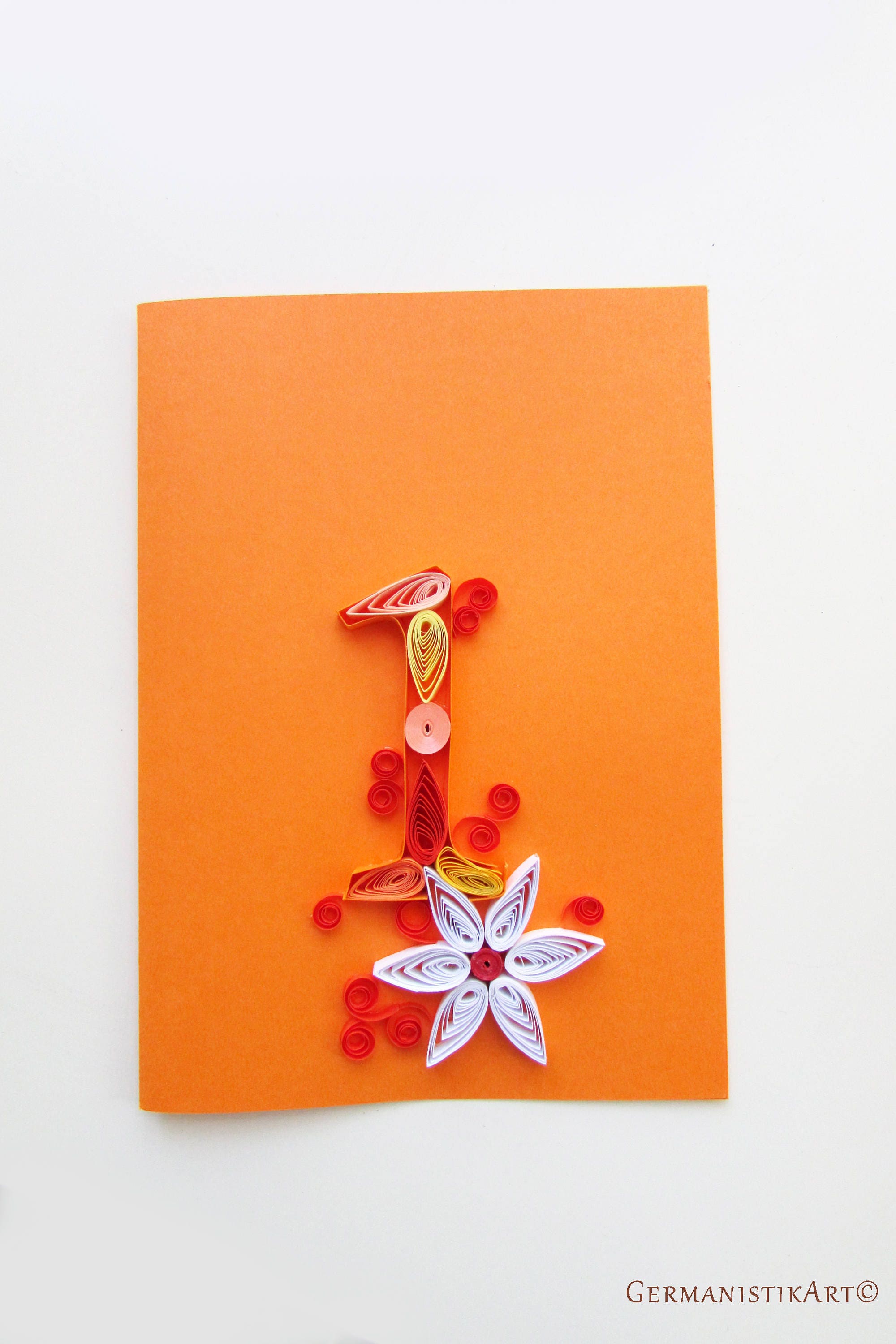 1st kids birthday card Quilling Number Etsy