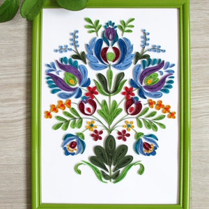 Bouquet di tulipani ungheresi in filigrana di carta con ricamo, decorazione floreale per il 40° anniversario, regalo per la nuova casa.