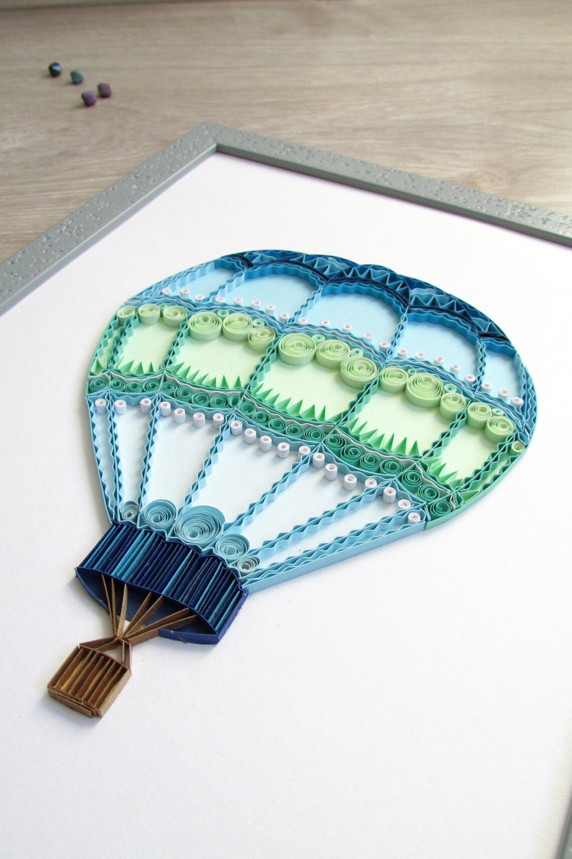 Framed 3D hot air balloon quilling art Air adventure theme Etsy