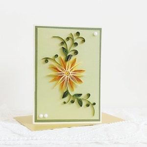 Carte d'anniversaire de 50e anniversaire de femme avec fleurs 3D, carte de voeux en papier quilling, proposition de marraine, cadeaux uniques pour maman