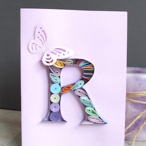 Papeterie personnalisée 3D avec lettres majuscules quilling, professeur d'anglais pour 40e anniversaire, cadeau pour belle-soeur