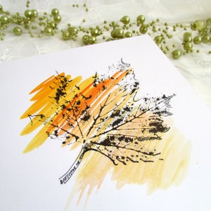 Aquarelle peinte à la main automne 50e anniversaire carte, femme retraite carte mignon stationnaire, automne félicitations cadeaux pour personnes âgées