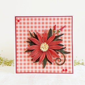 Carte d'anniversaire de 50e anniversaire de bonne femme, carte de remerciement artistique quilling sur papier à rouler, cadeau d'amateur de plantes à grande soeur