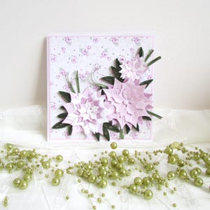 Biglietto di auguri per il 30° compleanno con fiori di Stella di Natale 3D, auguri per la migliore amica con quilling, regalo per la segnaletica di matrimonio
