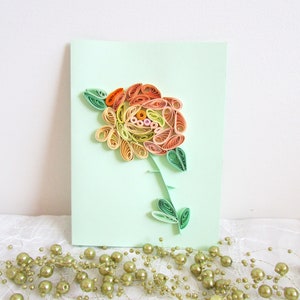 Papier Quilling Roses, carte d'anniversaire de 30 ans, carte d'invitation de naissance, cadeau grande soeur pour amoureux des plantes