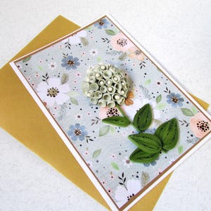 Tarjeta de cumpleaños número 90 o 100 con flores de filigrana enrolladas en 3D, tarjetas de agradecimiento con arte de filigrana de papel, regalos personalizados para mamá