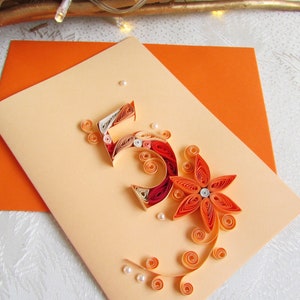 Biglietto di auguri di compleanno per bambina di 5 anni con quilling di carta, regalo per mia nipote, biglietto di auguri di compleanno personalizzato, regalo per la figlioccia