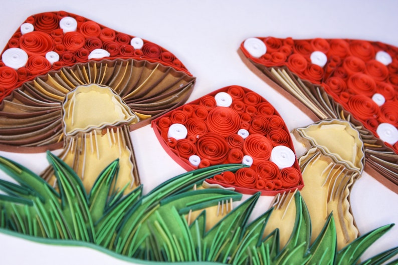 Rolling Paper Mushroom Ornament Quilling Art Enchanted Forest Etsy