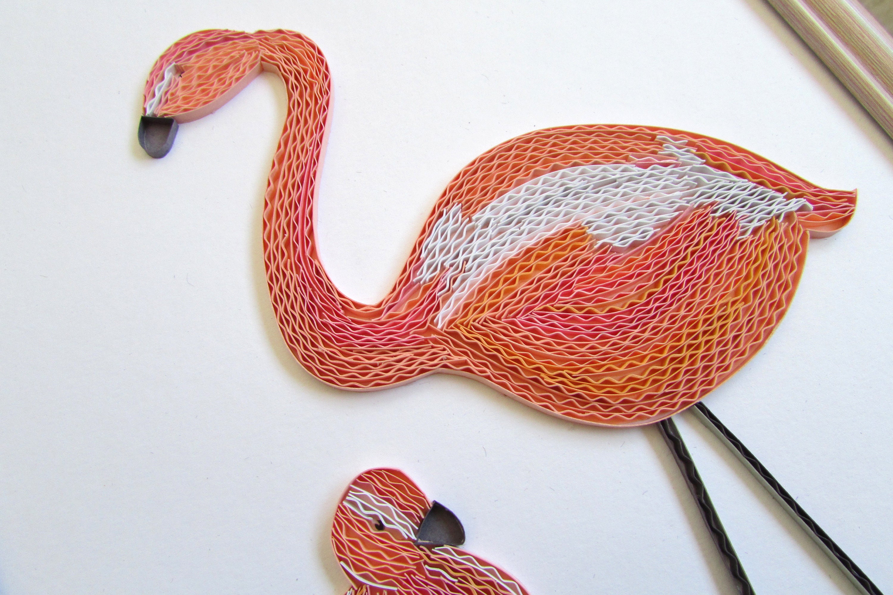 Pink Flamingo Art Baby Girl Nursery Decor Flamingo Quilling Etsy