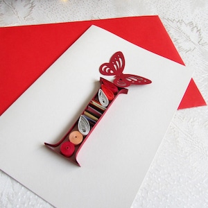 Lettres initiales 3D de Quilling I Papeterie mignonne, monogramme personnalisé, cadeau de 40e anniversaire de belle-soeur