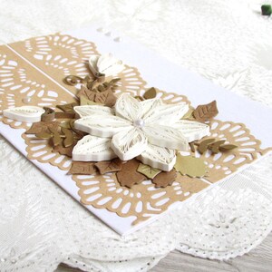Letrero de boda con flores 3D, tarjeta de felicitación, propuesta de niña de las flores con filigrana de papel, regalo de felicitación por 40 cumpleaños