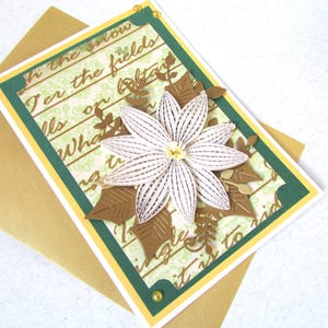 Tarjeta de 50.º aniversario con flor de Pascua en filigrana 3D, letrero personalizado en filigrana, regalo para el Día de la Madre
