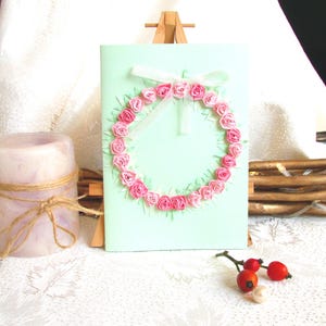 Tarjeta de aniversario número 50 con rosas hechas con filigrana de papel, tarjetas de felicitación divertidas, letreros de boda, regalo de compromiso