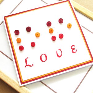 3D Paper Quilling Love Textured Braille Blind Reading Girlfriend Card, English Language Disability Rights Gifts