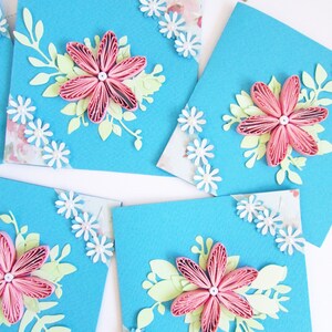 Biglietto di auguri per il 30° compleanno con fiori in carta quilling, mini set di cancelleria per matrimonio, regalo di congratulazioni per i migliori amici.