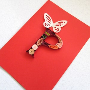 3D Letters P Paper Quilling Filigree Monogram, Custom Character, 40th Anniversary Boyfriend Gift Ideas