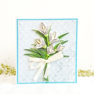 Tarjeta de aniversario de 30 cumpleaños con flores de filigrana 3D y cala, tarjeta "Amo a mi novia", regalo para su primer aniversario.