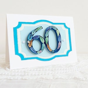 Quilling Number 60th Birthday Anniversary Milestone Card, Gratulacje z okazji przejścia na emeryturę, Spersonalizowany prezent dla nowej babci