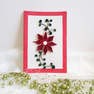 Carte d'anniversaire de 30e anniversaire de fleurs quilling en papier 3D, carte d'étape de félicitations, cadeau personnalisé pour petite amie