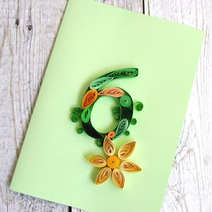 Vloei filigraan kunst aangepaste 6e verjaardagskaart, cadeau 6-jarige jongen, ijzeren verjaardag gefeliciteerd teken, geschenk Peetzoon