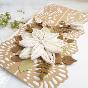Sinalização de casamento com flores 3D, cartão estacionário, cartão de feliz aniversário para proposta de florista de arte quilling, presente de aniversário de 40 anos