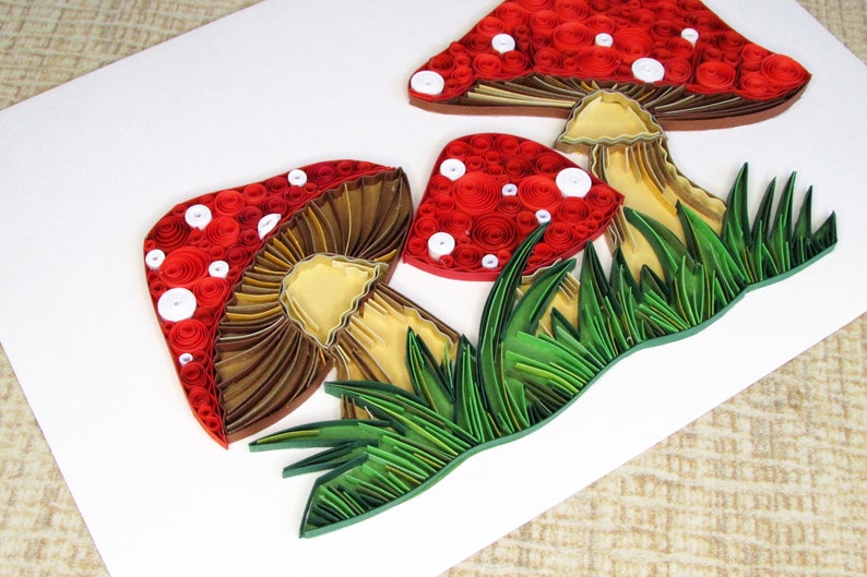 Rolling Paper Mushroom Ornament Quilling Art Enchanted Forest Etsy