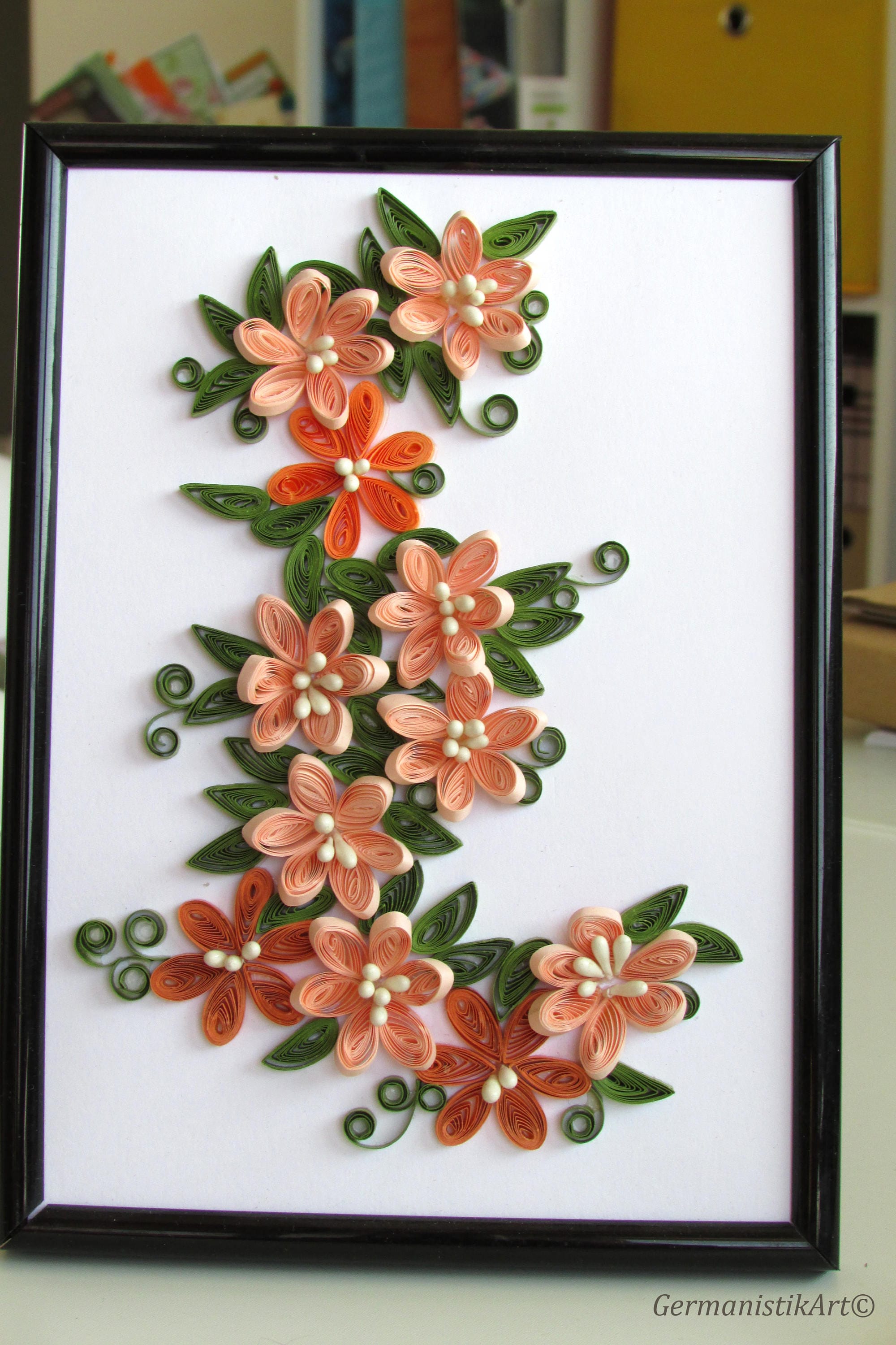 quilling wall decoration all home interior ideasorange flower paper quilling wall art decorquilling wall decoration 8