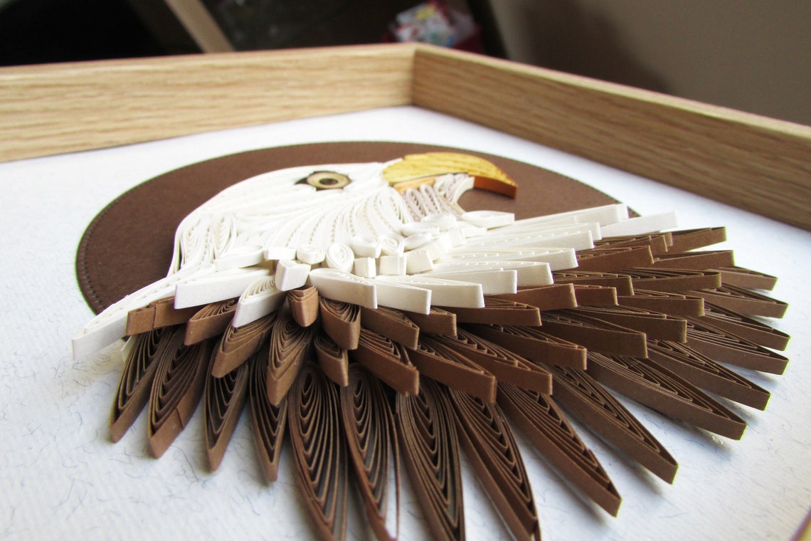 Bald Eagle paper Quilling art nordic style decor Fourth of Etsy