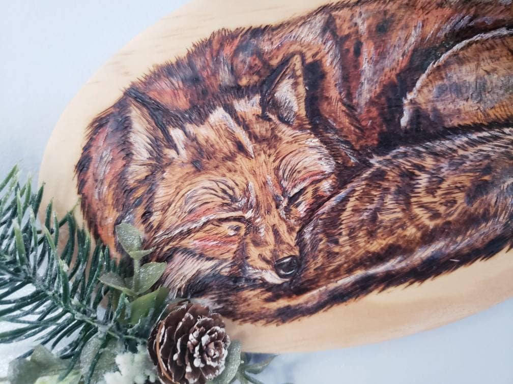 Fox,wood burning,Wood design, wood burn, pyrography, art, unique framed art  ,Wood Burning Art - Custom Pyrography - Animal art