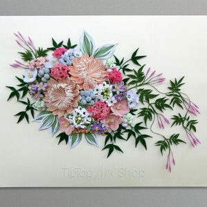 Paper Flower Quilling Art - Regalo per il primo anniversario di matrimonio - Regalo per il 60° compleanno per la mamma