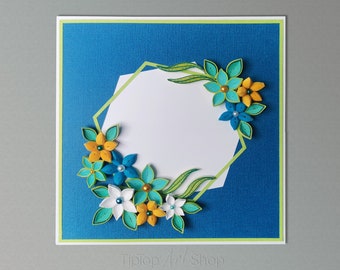 Quilling Birthday Card - Blank Handmade Greeting Card