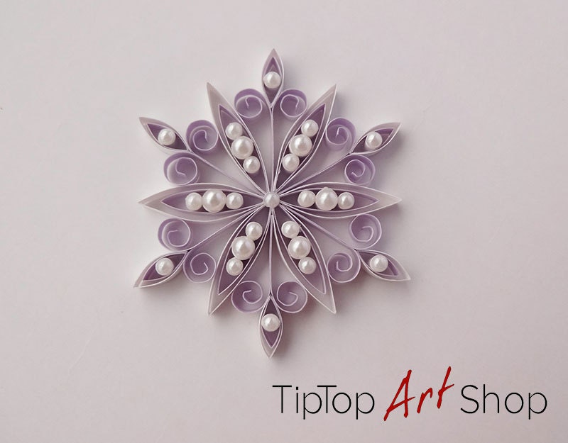 Christmas Tree Ornament Quilled Snowflake in White and - Etsy Canada