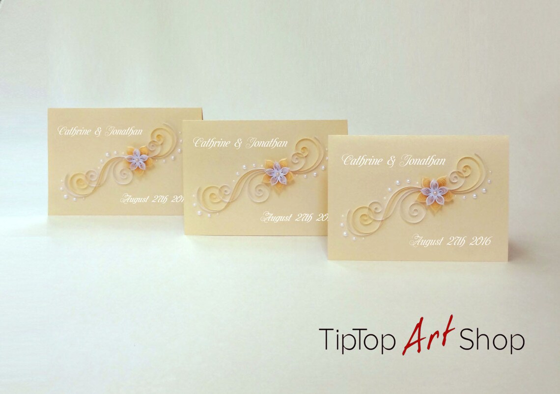 Luxury Quilled Wedding Invitations Homemade Custom Etsy