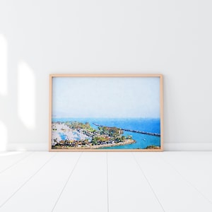 Dana Point Harbor. a Digital Watercolor. Instant Download. Digital Download Wall Art. Wall Decor. Landscape Art.