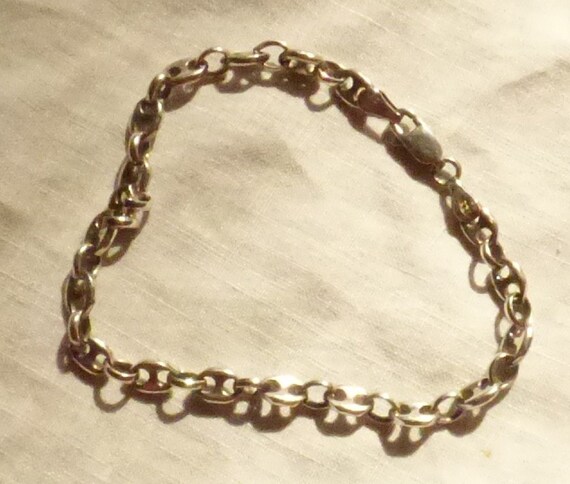 Silver Chain Link Wrist Bracelet, 925 Sterling, M… - image 2
